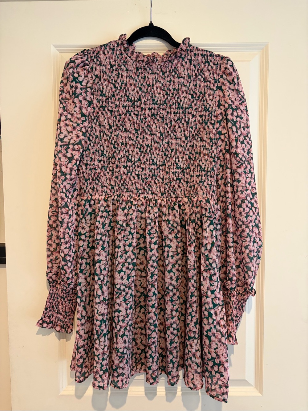 Lulu's Pink Floral Smocked Mini Dress
